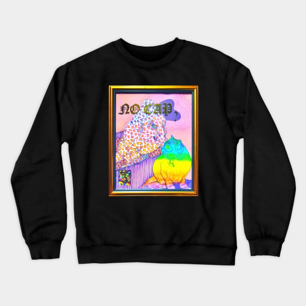 Rainbow Dinosaur Cat Coloring Book Collage Framed Art No Cap Y2K Design Crewneck Sweatshirt by TriangleWorship